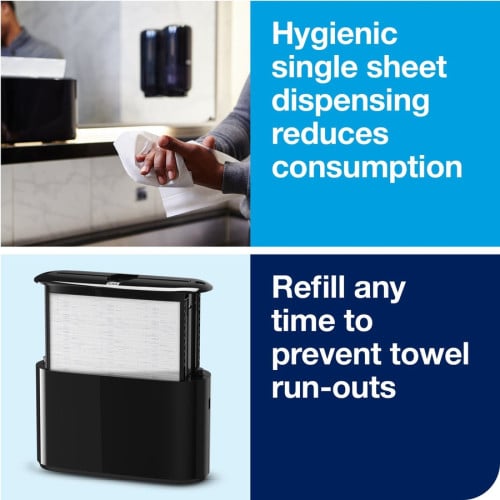 Tork® Xpress Countertop Hand Towel Dispenser, Black Multifold Dispenser - 7.9" Height x 12.7" Width x 4.6" Depth - Plastic - Black - Compact, Lockable - 1 Each (302028)