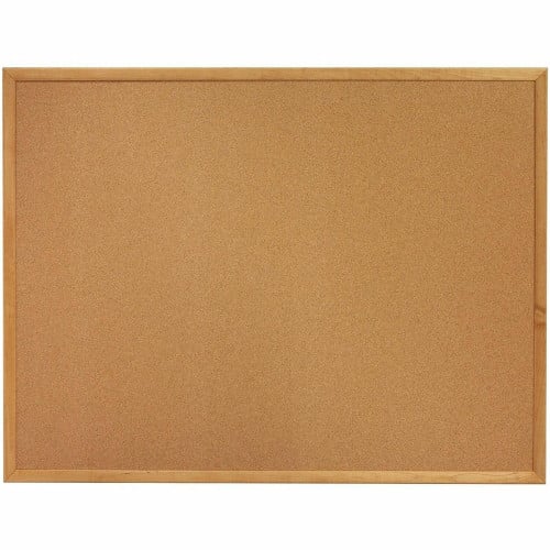 Lorell Bulletin Board 18" Board Height x 24" Board Width - Cork Surface - Long Lasting, Warp Resistant - Brown Oak Frame - 1 Each (LLR19766)