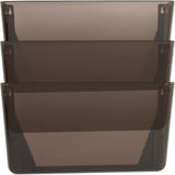 Lorell Wall File Pockets 14.75" Height x 13.13" Width x 4.25" Depth - Smoke - 3 / Pack (LLR60002)