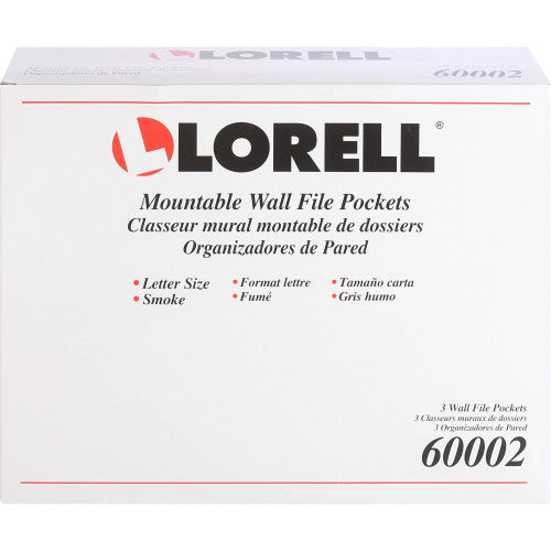 Lorell Wall File Pockets 14.75" Height x 13.13" Width x 4.25" Depth - Smoke - 3 / Pack (LLR60002)