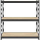 Lorell Narrow Riveted Shelving 3 Shelf(ves) - 30" Height x 30" Width x 12" Depth - 28% Recycled - Black - Steel - 1 Each (LLR66962)