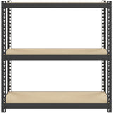 Lorell Narrow Riveted Shelving 3 Shelf(ves) - 30" Height x 30" Width x 12" Depth - 28% Recycled - Black - Steel - 1 Each (LLR66962)