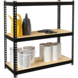 Lorell Narrow Riveted Shelving 3 Shelf(ves) - 30" Height x 30" Width x 12" Depth - 28% Recycled - Black - Steel - 1 Each (LLR66962)