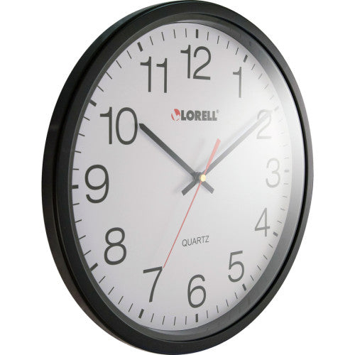 Lorell 12-1/2" Slimline Wall Clock Analog - Quartz - Black Case - Modern Style (LLR61008)