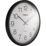 Lorell 12-1/2" Slimline Wall Clock Analog - Quartz - Black Case - Modern Style (LLR61008)