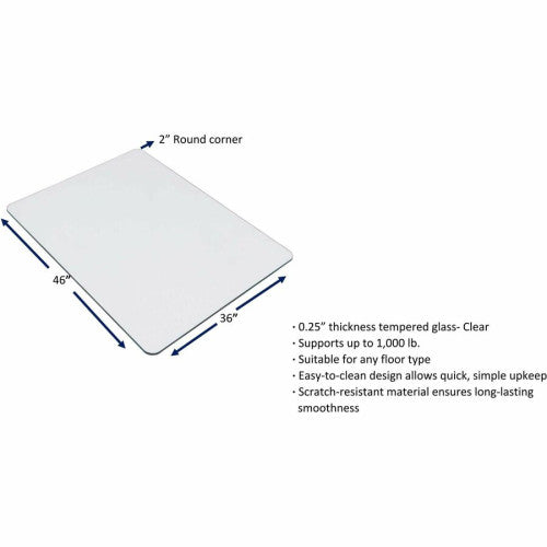 Lorell Tempered Glass Chairmat
