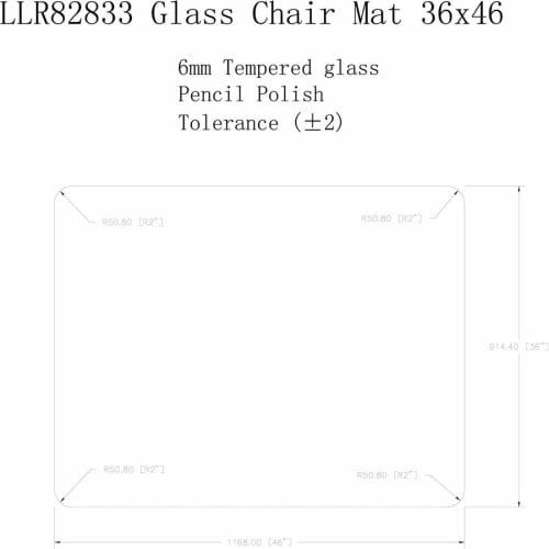 Lorell Tempered Glass Chairmat