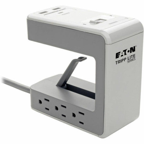 Eaton Tripp Lite Series 6-Outlet Surge Protector w/2 USB-A (4.8A Shared) & 1 USB-C (3A) - 8 ft. (2.43 m) Cord, 1080 Joules, Desk Clamp 6 x NEMA 5-15R, 2 x USB - 1800 VA - 1080 J - 120 V AC Input - 8 ft (TLP648USBC)