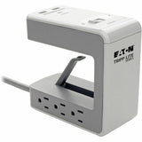 Eaton Tripp Lite Series 6-Outlet Surge Protector w/2 USB-A (4.8A Shared) & 1 USB-C (3A) - 8 ft. (2.43 m) Cord, 1080 Joules, Desk Clamp 6 x NEMA 5-15R, 2 x USB - 1800 VA - 1080 J - 120 V AC Input - 8 ft (TLP648USBC)