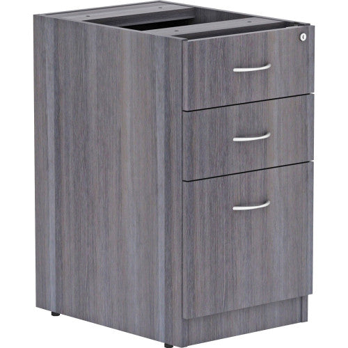 Lorell Essentials Series Box/Box/File Fixed File Cabinet 28.3" Height x 16" Width x 22" DepthFile, Box Drawer(s) - Finish: Laminate, Weathered Charcoal - File Drawer (LLR69558)