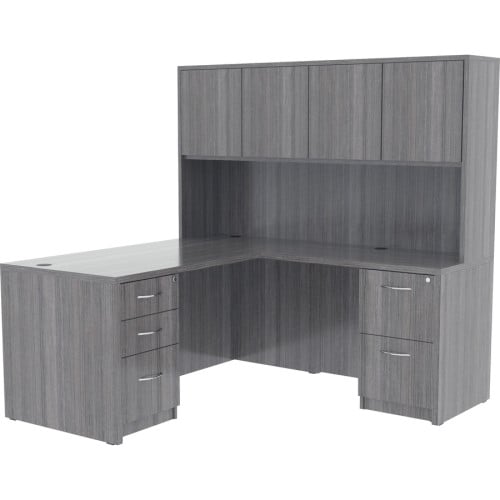 Lorell Essentials Series Box/Box/File Fixed File Cabinet 28.3" Height x 16" Width x 22" DepthFile, Box Drawer(s) - Finish: Laminate, Weathered Charcoal - File Drawer (LLR69558)
