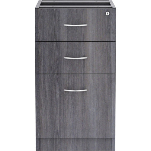 Lorell Essentials Series Box/Box/File Fixed File Cabinet 28.3" Height x 16" Width x 22" DepthFile, Box Drawer(s) - Finish: Laminate, Weathered Charcoal - File Drawer (LLR69558)