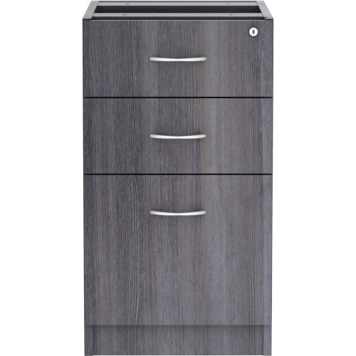 Lorell Essentials Series Box/Box/File Fixed File Cabinet 28.3" Height x 16" Width x 22" DepthFile, Box Drawer(s) - Finish: Laminate, Weathered Charcoal - File Drawer (LLR69558)