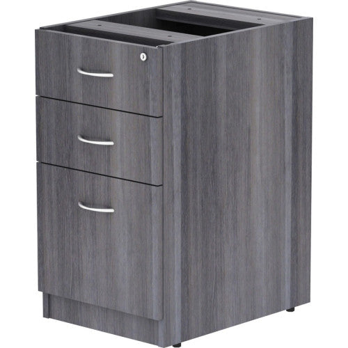 Lorell Essentials Series Box/Box/File Fixed File Cabinet 28.3" Height x 16" Width x 22" DepthFile, Box Drawer(s) - Finish: Laminate, Weathered Charcoal - File Drawer (LLR69558)