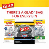 Glad ForceFlexPlus Large Drawstring Trash Bags Large Size - 30 gal Capacity - 0.90 mil (23 Micron) Thickness - Drawstring Closure - Black - Home, Office, Can - 25/Box - 6 / Carton (70359CT)