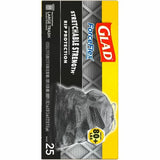 Glad ForceFlexPlus Large Drawstring Trash Bags Large Size - 30 gal Capacity - 0.90 mil (23 Micron) Thickness - Drawstring Closure - Black - Home, Office, Can - 25/Box - 6 / Carton (70359CT)