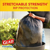 Glad ForceFlexPlus Drawstring Large Trash Bags Large Size - 30 gal Capacity - 32.01" Length x 30" Width x 0.90 mil (23 Micron) Thickness - Drawstring Closure - Black - Garbage, Indoor, Outdoor, Home, Office, Restaurant, Commercial - 50/Box - 3 / (78997CT)