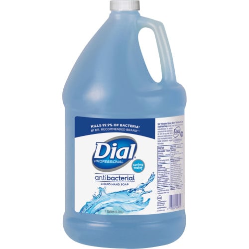 Dial Antibacterial Liquid Hand Soap, Spring Water Scent, 1 gal, 4/Carton (15926)