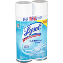 Lysol® Disinfectant Spray, Crisp Linen Scent, 19 oz., 2 Cans Ready-To-Use - 19 oz (1.19 lb) - Crisp Linen Scent - Clear - 2 / Pack (99608)