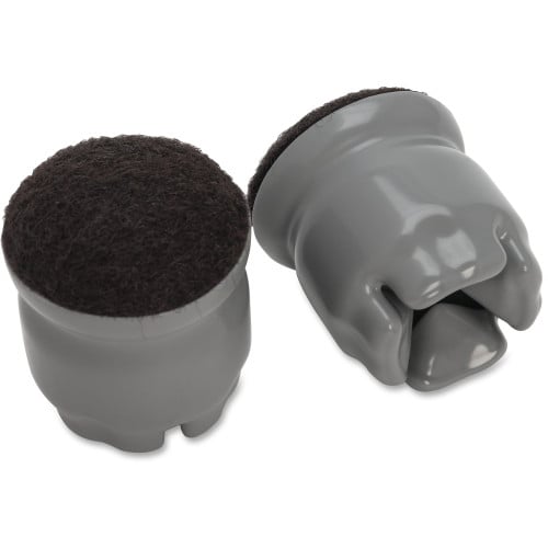 Lorell 1-3/8" Round Leg Slip-on Floor Savers Gray - Vinyl - 100/Box (LLR00121)