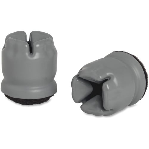 Lorell 1-3/8" Round Leg Slip-on Floor Savers Gray - Vinyl - 100/Box (LLR00121)
