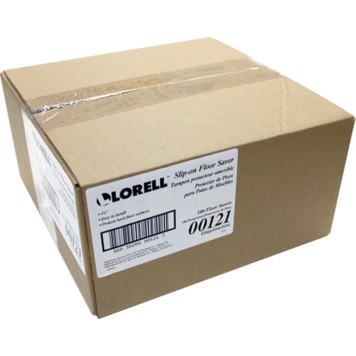 Lorell 1-3/8" Round Leg Slip-on Floor Savers Gray - Vinyl - 100/Box (LLR00121)