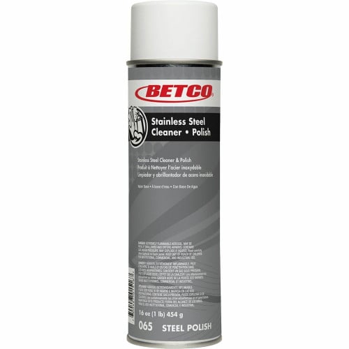 Betco Aerosol Stainless Steel Cleaner And Polish, 17 Oz, Pack Of 12 Ready-To-Use - 17 oz (1.06 lb) - Grease Resistant, Water Spot Resistant, Spill Resistant, Dirt Resistant, Fingerprint Resistant Aerosol Spray Can - 1 Each (0652300)