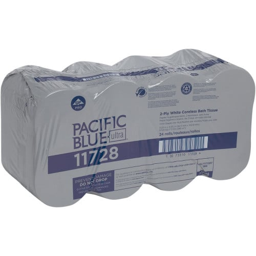 Pacific Blue Ultra Door Tissue Dispenser Refill 2 Ply - 3.25" Width x 4.05" Length - White - 24 / Carton (11728)