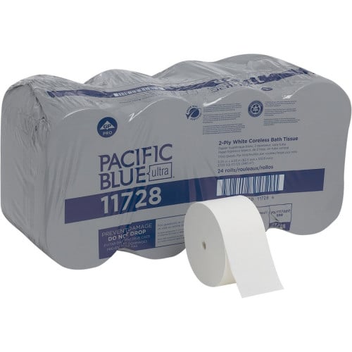 Pacific Blue Ultra Door Tissue Dispenser Refill 2 Ply - 3.25" Width x 4.05" Length - White - 24 / Carton (11728)