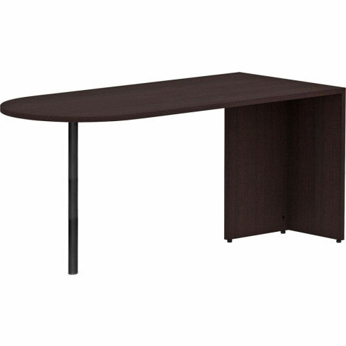 Lorell Essentials Series Peninsula Desk Box 1 of 2 29.5" Height x 66" Width x 30" Depth Desk, x 1" Thickness Top - Finish: Espresso Laminate (LLR18262)