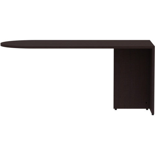 Lorell Essentials Series Peninsula Desk Box 1 of 2 29.5" Height x 66" Width x 30" Depth Desk, x 1" Thickness Top - Finish: Espresso Laminate (LLR18262)