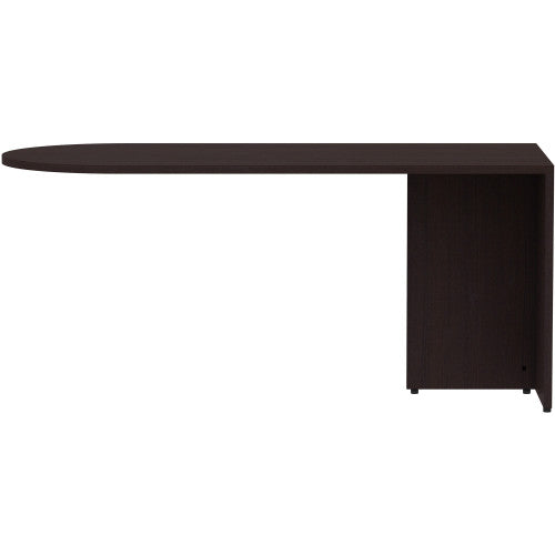 Lorell Essentials Series Peninsula Desk Box 1 of 2 29.5" Height x 66" Width x 30" Depth Desk, x 1" Thickness Top - Finish: Espresso Laminate (LLR18262)
