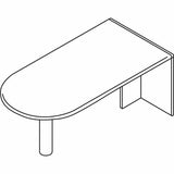 Lorell Essentials Series Peninsula Desk Box 1 of 2 29.5" Height x 66" Width x 30" Depth Desk, x 1" Thickness Top - Finish: Espresso Laminate (LLR18262)