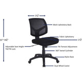 Lorell Mesh Back Task Chair Fabric Seat Material - Mesh Back Material - 5-star Base - Black - 1 Each (LLR84876)