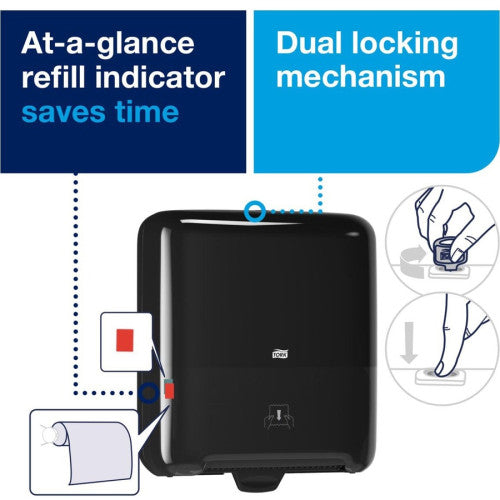 Tork® Automatic Hand Towel Dispenser, Black Roll Dispenser - 15" Height x 13.2" Width x 8.1" Depth - Plastic - Black - Hygienic - 1 / Carton (5510282)