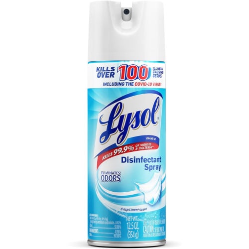 Lysol® Disinfectant Spray, Crisp Linen, 19 oz. Aerosol, 12 Cans (79329CT)
