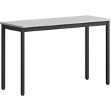 Lorell Utility Table Gray Rectangle, Laminated Top - Powder Coated Black Base - 500 lb Capacity - 47.25" Table Top Width x 18.13" Table Top Depth - 30" Height - Assembly Required - Melamine Top Material - 1 Each (LLR60753)