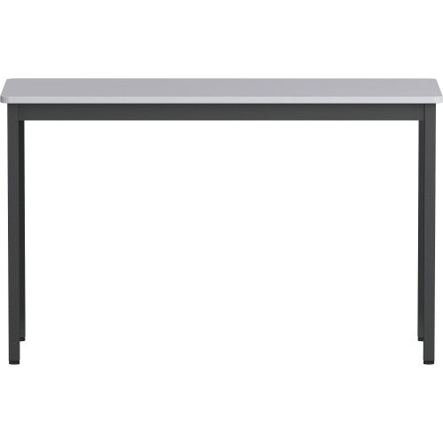 Lorell Utility Table Gray Rectangle, Laminated Top - Powder Coated Black Base - 500 lb Capacity - 47.25" Table Top Width x 18.13" Table Top Depth - 30" Height - Assembly Required - Melamine Top Material - 1 Each (LLR60753)