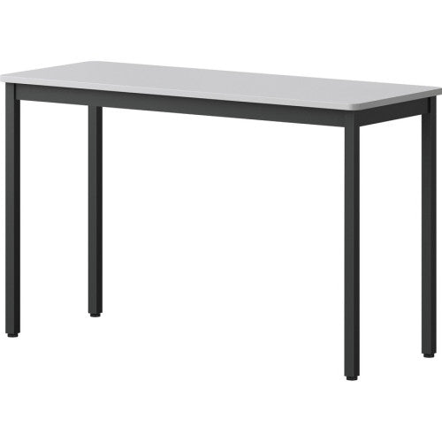 Lorell Utility Table Gray Rectangle, Laminated Top - Powder Coated Black Base - 500 lb Capacity - 47.25" Table Top Width x 18.13" Table Top Depth - 30" Height - Assembly Required - Melamine Top Material - 1 Each (LLR60753)
