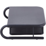 Lorell Mesh Wire Monitor Stand Desktop - Powder Coated - Steel - Black (LLR84147)