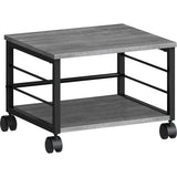 Lorell Underdesk Mobile Machine Stand 150 lb Load Capacity - 13.20" Height x 18.70" Width x 15.70" Depth - Desk - Powder Coated - Metal, Laminate, Polyvinyl Chloride (PVC) - Charcoal, Black (LLR60262)