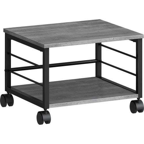 Lorell Underdesk Mobile Machine Stand 150 lb Load Capacity - 13.20" Height x 18.70" Width x 15.70" Depth - Desk - Powder Coated - Metal, Laminate, Polyvinyl Chloride (PVC) - Charcoal, Black (LLR60262)