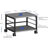Lorell Underdesk Mobile Machine Stand 150 lb Load Capacity - 13.20" Height x 18.70" Width x 15.70" Depth - Desk - Powder Coated - Metal, Laminate, Polyvinyl Chloride (PVC) - Charcoal, Black (LLR60262)