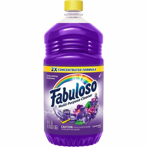 Fabuloso® All-Purpose Cleaner, Lavender Scent, 56 oz. Bottle, 6 Bottles 56 fl oz (1.8 quart) - Lavender Scent - Rinse-free, Residue-free, Long Lasting, Easy to Use - Purple Bottle - 6 / Carton (153041CT)