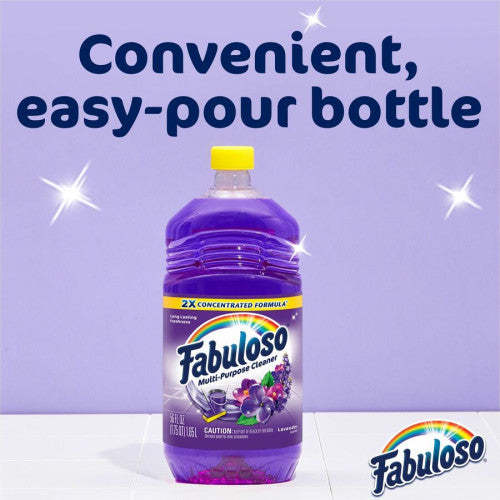 Fabuloso® All-Purpose Cleaner, Lavender Scent, 33.8 oz. Bottle 33.8 fl oz (1.1 quart) - Lavender Scent - Rinse-free, Residue-free, Long Lasting - Lavender - 1 Each (153096)