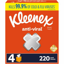 Kleenex® Anti-viral Facial Tissue, 3-Ply, 55 Sheet Box, 4 Boxes 3 Ply - WhiteBox - 55/Box - 4 / Pack (54506)