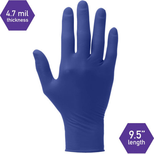 KIMTECH Vista Nitrile Exam Gloves 4.7 mil Thickness x 9.50" Glove Length - X-Large Size - Nitrile - Blue - Recyclable, Textured Fingertip, Powdered, Non-sterile - For Laboratory Application - 180 / Box (62829)