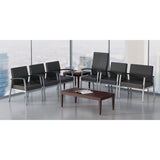 Lorell High-Back Healthcare Guest Chair Vinyl Seat Material - Vinyl Back Material - Powder Coated Silver Frame Color - Steel Frame Material - High Back - Four-legged Base - Black - Armrest - 1 Each (LLR67011)