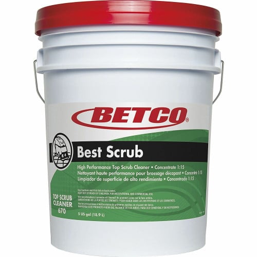 Betco Best Scrub Floor Cleaner Concentrate - 640 fl oz (20 quart) - 8 to 10 pH - Pleasant Scent - Low Foaming, Pleasant Scent, Residue-free - Green - 1 Each (6700500)