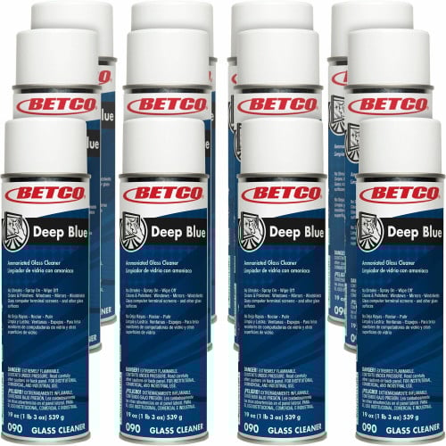 Betco Deep Blue Glass & Surface Cleaner 19 oz (1.19 lb) - Quick Drying, Non-abrasive - White - 12 / Carton (0902300CT)